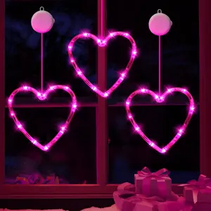 3-Pack Pink Heart LED Window Lights! 💝 No Wires Needed — battery-powered with suction cups for easy decorating. Perfect for Valentine‘s & year-round romance. LED Neon Lights Home Decor Light #ValentinesDay #RoomDecor #AmazonFinds #GiftIdea #LED