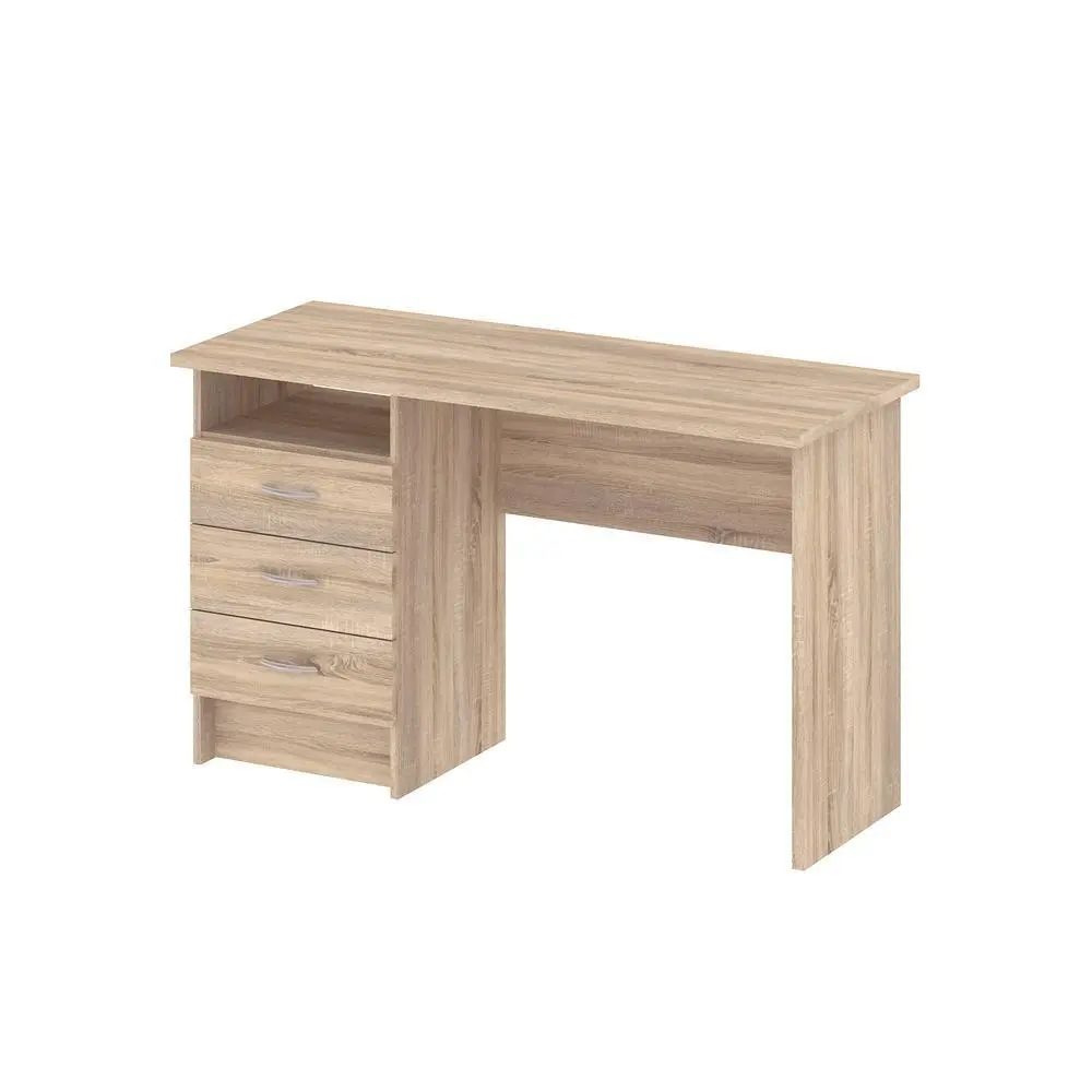 Brown Rectangular Compact Home Office Work Desk - Space-Saving, Durable, Low-Maintenance Desk for Home Office with File Drawer and Cabinet Storage