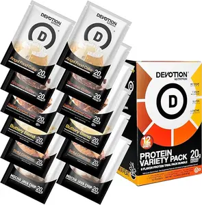 Devotion Nutrition Protein Variety 12-Pack Bundle – Gluten Free, Keto Friendly, No Added Sugars, 1g MCT, 20g Whey & Micellar Protein per Serving