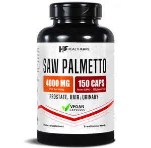 HealthFare Saw Palmetto for Men & Women | Extract 4000mg | 150 Vegan Capsules | Extra Strength Herbal Supplement | Supports Prostate, Urinary, Hair & DHT Balance | Non-GMO, Gluten-Free | Made in USA