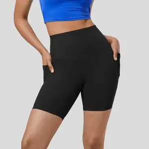 High Waisted Tummy Control Pocket Shaping Training Biker Shorts 3"/5"/7"/9“, Seamless Shapewear Shorts with Anti-Roll Waistband & Breathable Fabric Medium Compression Smooth, Side Pockets Yoga Shorts Set