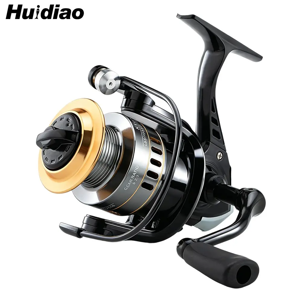Huidiao KX Lightweight Spinning Reel 1000-7000 Series 5.2:1 Gear Ratio 10KG Max Drag Long Casting Reel Fishing Reels Spinning CNC Metal Spool/Handle for Lure Fishing Outdoor Fishing Equipment