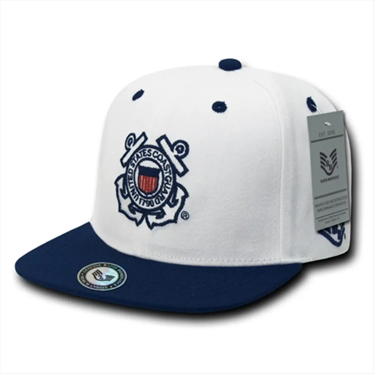 212 MAIN Rapid Dominance Jumbo Back Military Cap - Coast Guard, Flat Bill Hat, Embroidery Adjustable Snapback Cap with High-Def Embroidery, Embroidery Adjustable Hat