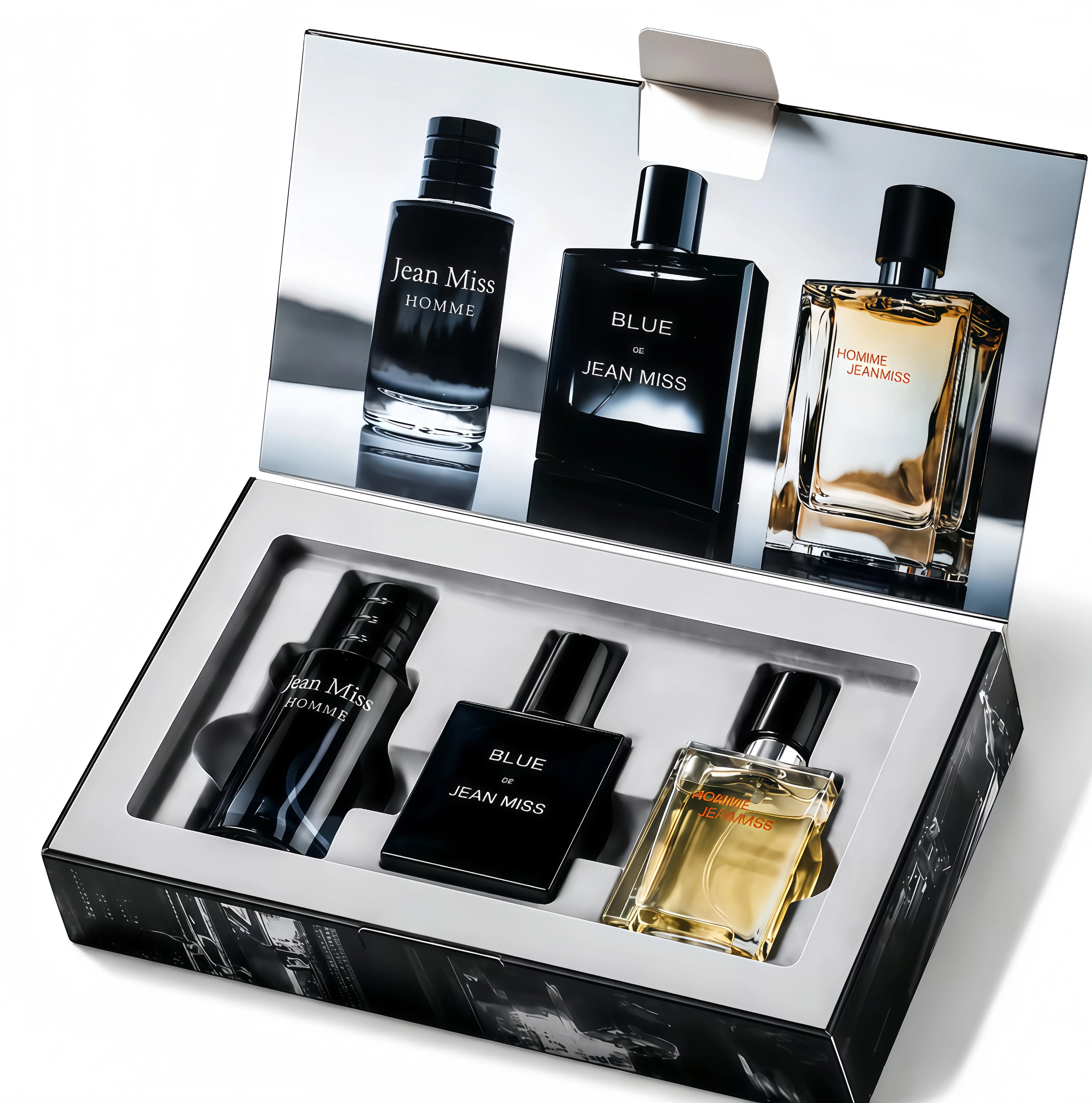 Jean Miss Men's 3x30ml Fragrance Set - Citrus, Woody, Spicy Notes, Long-Lasting Cologne for Daily & Office Wear, Premium Birthday Gift,  premium gift,fragrance ensemble set,different flavor, curations good scent