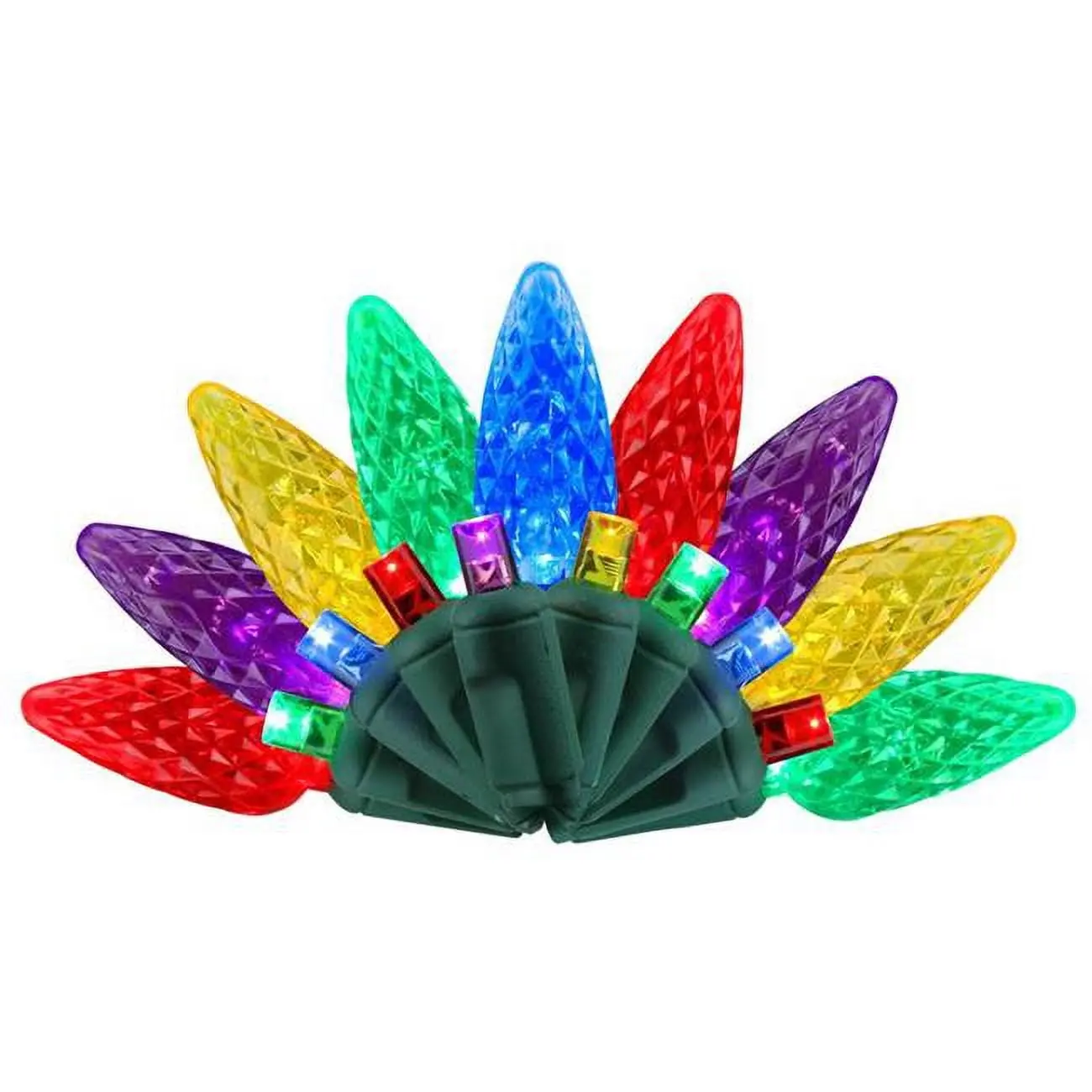 25 ft. Platinum LED C6 String Christmas Lights, Multi Color - 50 Count