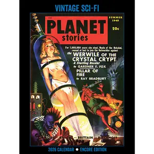 Asgard Press 2026 Vintage Sci-Fi Encore Edition Calendar - Classic Pulp Science Fiction Magazine Covers | Retro Futuristic Art | Sci-Fi Lover Gift
