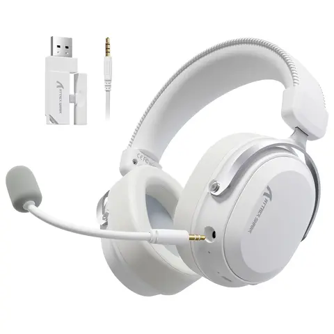 ATTACK SHARK L30PRO Wireless Gaming Headset, Computer Headset, Pc Accessories Gaming, PC Headsets With Mic,7.1 Surround Sound, 50mm Drivers,20ms Low Latency,Detachable Noise-Canceling Microphone, Aluminum Alloy Frame,Quad-Mode Connectivity
