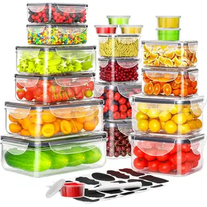 40 PCS Kitchen Food Storage Containers with Airtight Lids (20 Containers & 20 Lids), Leak-Proof Plastic Kitchen Utensils for Healthy Meal Prep - Stackable, Microwave-Safe Lunch Organization Tools