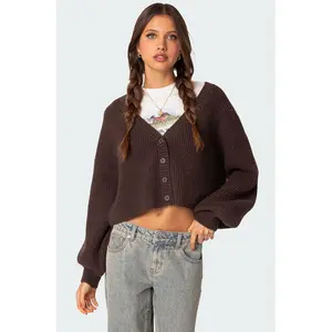 Sabrina Chunky Knit Cropped Cardigan Sabrina Chunky Knit Cropped Cardigan
