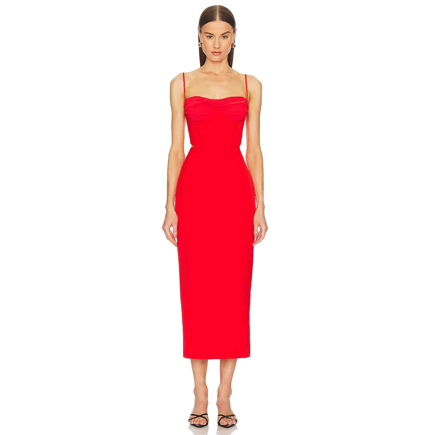 Bardot Martini Midi Dress in Fire Red Bardot Martini Midi Dress in Fire Red