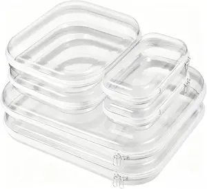 6/3 Pack Clear Hard Shell Zipper Case, Hard Plastic Zipper Pouches (2 Large, 2 Medium,2 Small), Diaper Bag Storage Organizer Box, for Travel of Makeup Bag, Toiletry Bag, Electronics & Toys, Good Gifts