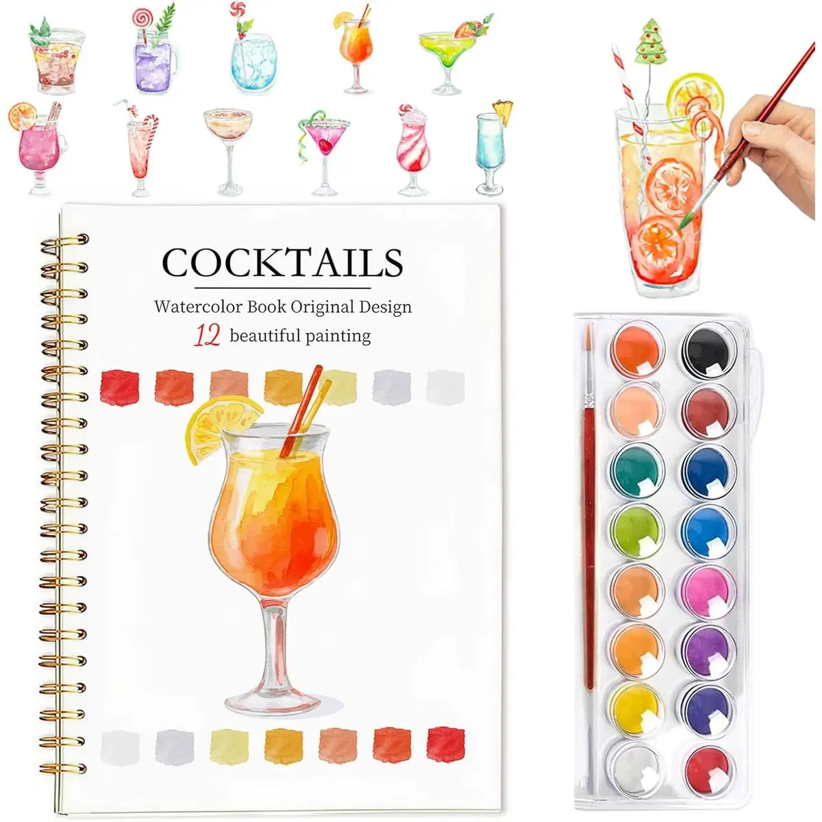Cocktails - 16 Water Colors
