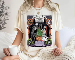 Nightmare Before Christmas Shirt Nightmare Christmas Tree Shirt Halloween Shirt Spooky Season Shirt Halloween Party 2024