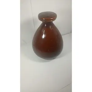 Antique Asian Brown Glazed Ceramic  Wine Bottle Jug With Lid by All Time Finds – Antiques:Asian Antiques:Other Asian Antiques