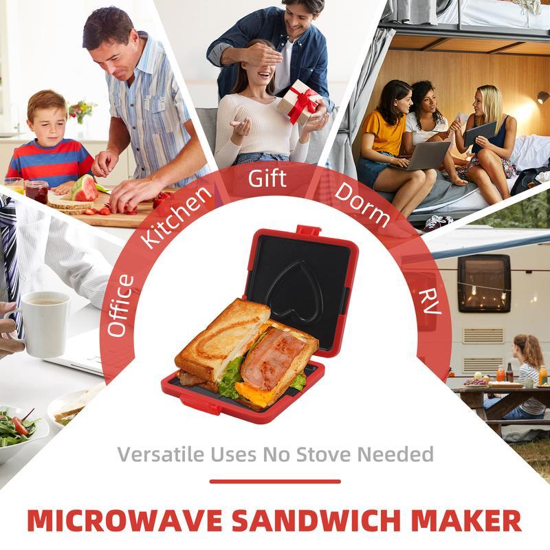 Microwave Toaster & Multi-functional Sandwich Maker, Quick Cooker for Waffles, Panini, and Sandwich Presses, High-temperature Resistant Material for Even Heating, Easy Meal Prep Tool, Fast Breakfast, Dishwasher Safe, Easy Clean