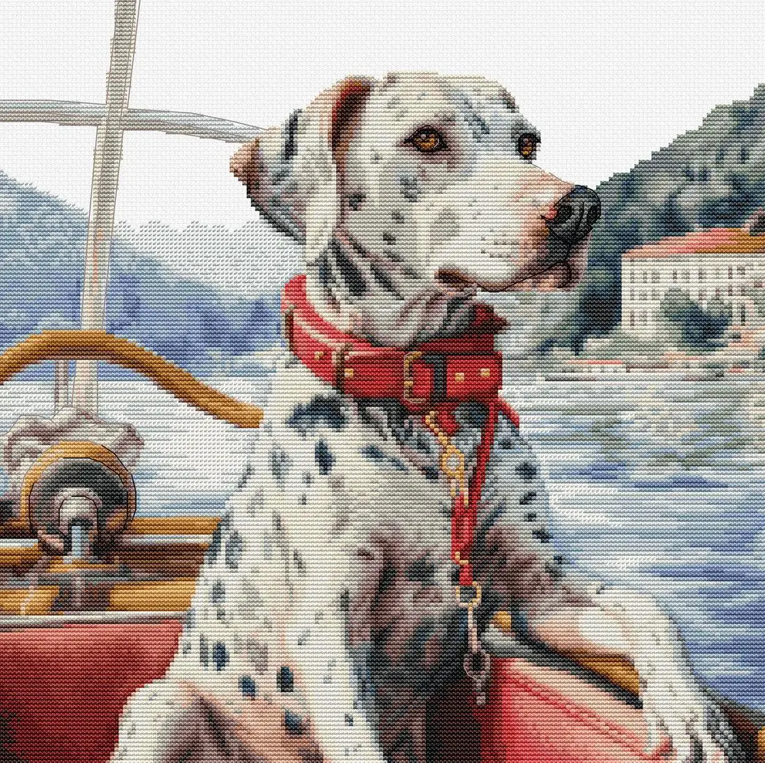 The Dalmatian on Lake Como Counted Cross-Stitch Kit by Luca-S BU5039L