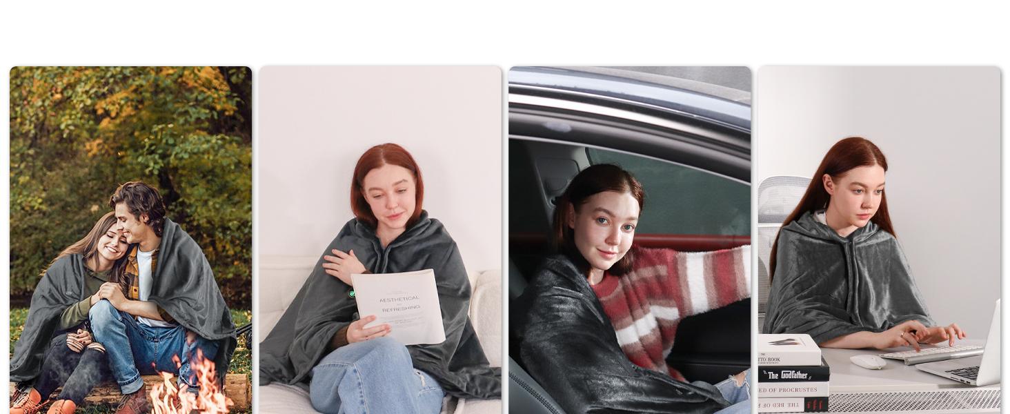 Portable USB Heated Blanket: Wearable Electric Poncho Shawl & 15s Fast Heating Wrap for Neck & Back (63"x33.5"), 3 Heat Levels, Machine Washable Soft Velvet for Office, Camping & Travel - Mother's Day & Birthday Gift Portable USB Heated Blanket: Wearable Electric Poncho Shawl & 15s Fast Heating Wrap for Neck & Back (63"x33.5"), 3 Heat Levels, Machine Washable Soft Velvet for Office, Camping & Travel - Mother's Day & Birthday Gift