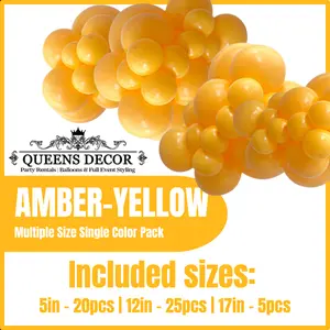 Amber Yellow Balloons Packs multiple sizes 5", 12", 17", and more base on selected package