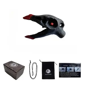 [Loud Whistle] Loud Aztec Ceramic Whistle - 1Count, Black Crow Head Design |   Perfect for Halloween Decor, Backpacks, Keys, and April Fool's Day Prank, Smooth Sound, Loud Shrieking Sound