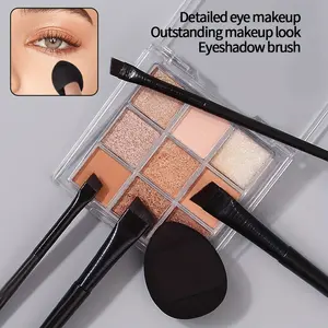 5pcs Eye Makeup Tools Set, Precision Angled Eyeliner Brush, Soft Powder Puff, Professional Eye Brushes, All Skin Types Compatible