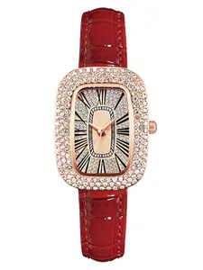 Women's Quartz Analog-Digital Watch, Elegant Oval Alloy Case, Random Print Design, Perfect Gift for Parties & Holidays