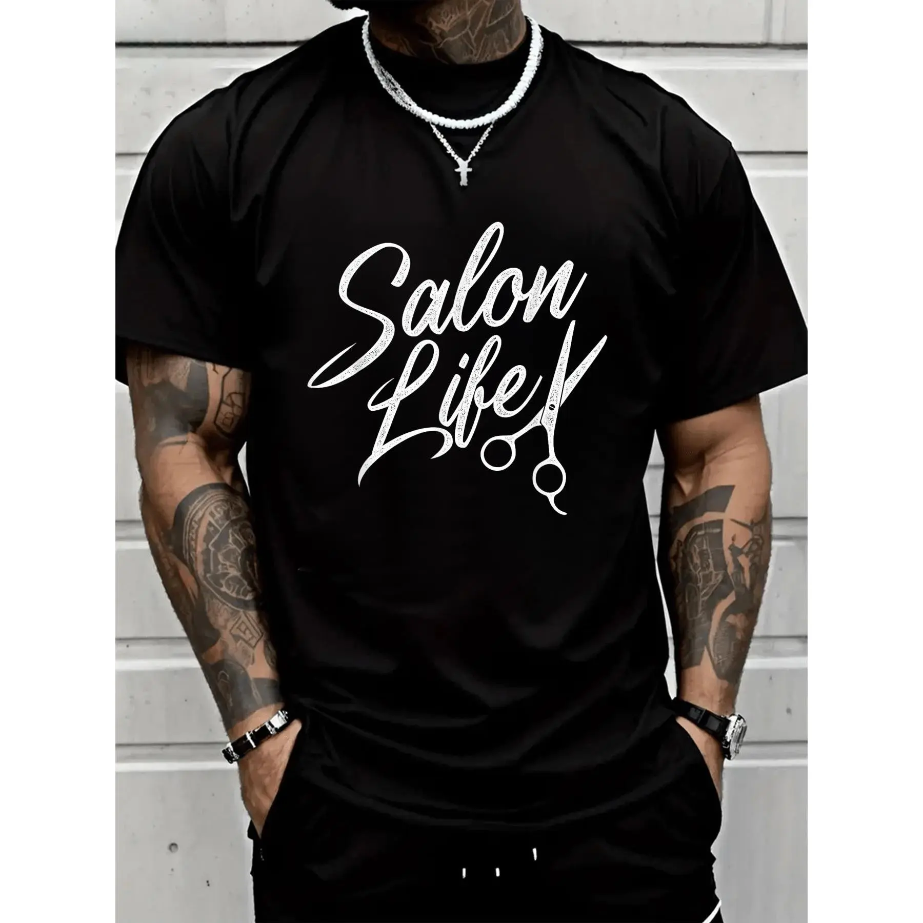 Unisex 100% Cotton “Salon Life” T-Shirt for Hairdressers/Barbers/Stylists/Beauticians – Breathable, Comfortable, Essential for Summer & Spring