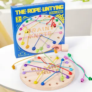 Rope Untangling Puzzle Game, Mini Travel Size Educational Strategy Board Game for Kids & Adults, Family Travel Party Games with Multi-Level Challenges, Gifts for All Ages