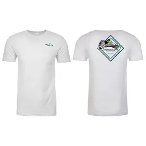 Men's Mallard Diamond Short-Sleeve Cotton Crewneck T-Shirt - Polyester-Blend Menswear with Front Graphic, Fitted Summer Casual Streetwear Top