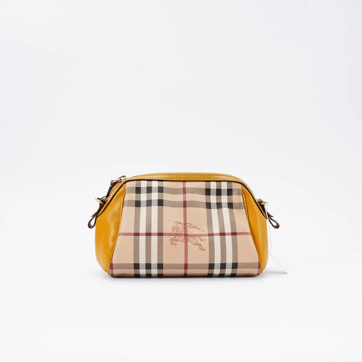Pre-owned BURBERRY PVC Shoulder Bags Burnt Amber Haymarket Check Mini Blaze Crossbody Bag BGP214095