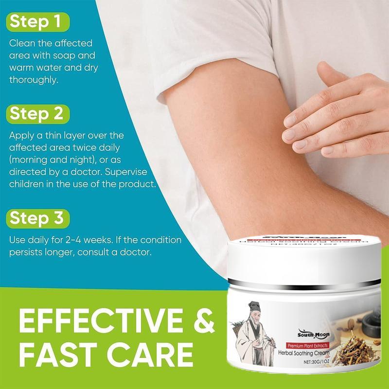 South Moon Premium Herbal Soothing Cream for Eczema Psoriasis Dry & Sensitive Skin - All-Natural Plant-Based Formula for Family Moisturizing Care tight skin natural plant formula hydrate eczema cream