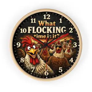 What Flocking Time Is It? Rooster Wall Clock