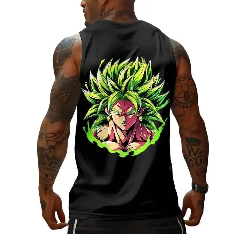 Broly Super Saiyan Dragon Ball Z Tank Top – 100% Cotton Anime Gym & Streetwear for Men