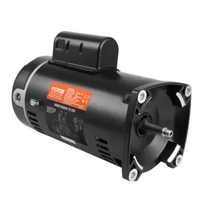 VEVOR 1.5 HP Pool Pump Motor,  56Y Frame, 115V((12.8 Amps))/230V(6.4 Amps) 3450 RPM, 60Hz, 1.1 Service Factor, 90μF/250V Capacitor, CCW Rotation Square Flange Replacement Motor