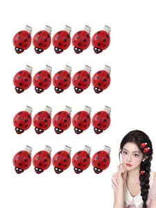 20-piece set of ladybug-shaped mini hairpins, cute and sweet hair accessories for women, perfect for trimming bangs and broken hair, insect-themed hair accessories for insect lovers