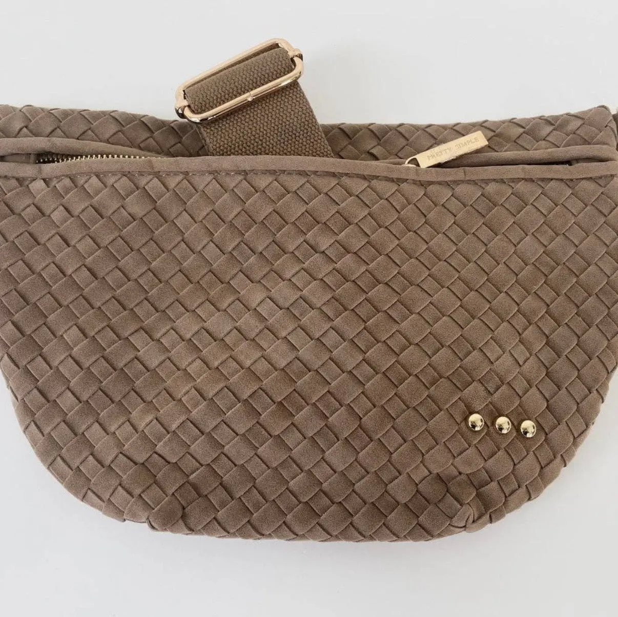 Westlyn Suede Woven Bag Taupe
