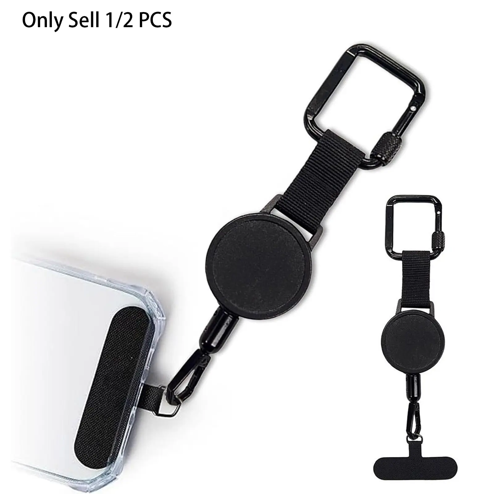 1PC/2PC Anti-Theft Cell Phone Lanyard, Phone Strap with Retractable Steel Line, Universal Locking Carabiner Phone Crossbody Strap, Phone Sling for Phone Case ID Holder Keys Smartphone Accessories Travel Essential, Adjustable Phone Lanyard