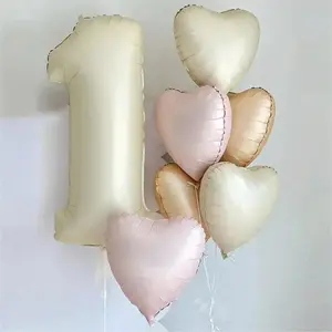Aluminum Foil Heart Number Balloons Set of 8, Perfect for Birthday Parties, Decorative Party Supplies, Fun and Festive Decoration