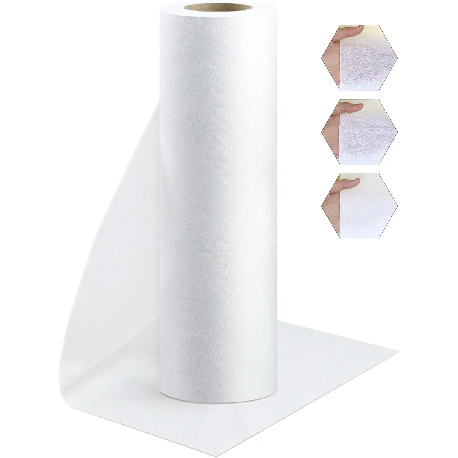 Woven  Iron-On Fusible Interfacing, 16.1 inch X 10 Yards White Medium Weight   Single Sided Interfacing Fabric Iron on Interfacing for Fabric Sewing and DIY Crafts Supplies