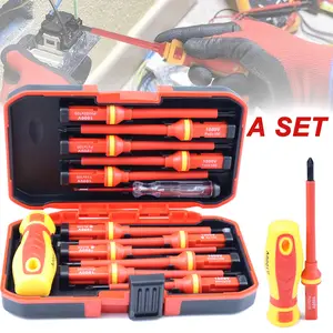 13 in 1 Insulated Electrician Screwdriver Set, Magnetic Tip, Replaceable Screwdriver Bits & Insulated Handle, All-in-One Professional Hand Tool for Electrical Maintenance & Home DIY Repair