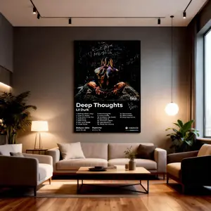Deep Thoughts By Lil Durk Album Cover Aesthetic Canvas Wall Poster, Wonderful Artwork for Everyone, Portable Installation, Beautiful Gift Idea for Home