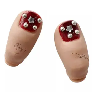 Funny Fake Toes Shoe Charms for Crocs, Red Nail Polish Hairy Big Toes Unique Gag Gifts for Friends and Family, Fun Clogs Decorations for Adults and Kids, Perfect for Parties, Festivals, Cosplay  (No Shoes) Footwear 2Pcs Knee