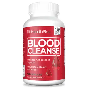 Health Plus Blood Cleanse Supplement – Herbal Detox & Immune Support with Echinacea, Folic Acid, Astaxanthin – 90 Capsules