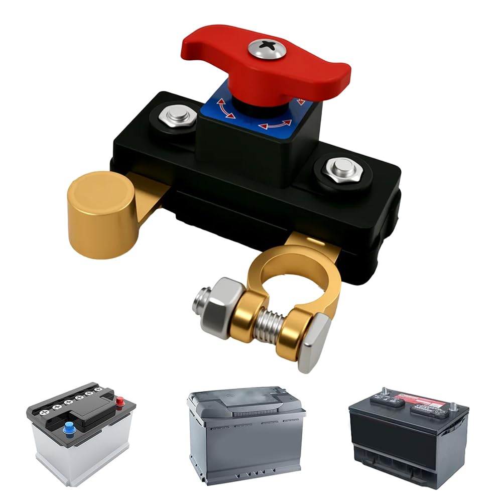 Car Battery Power Cut-Off Switch Breaker, 2026 New Car Battery Disconnect Switch Adjustable Pure Copper Stable Transmission High Conductivity 12v-24v Disconnect Switch for Car Truck Boat