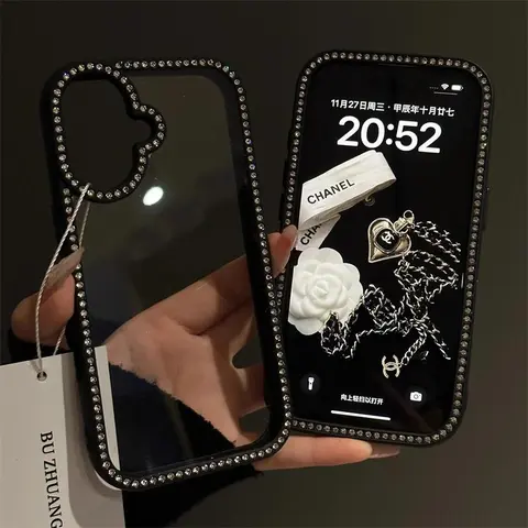 Phone Case for iPhone 18 Pro Max 18 Pro 17 Pro Max 16 15 14 13 12Pro Max Plus  Clear Sparkly Luxury Double-Sided Diamond-Studded Three-in-One Tough Soft Edge Hard Back Panel Multiple Protections Shockproof Cover Protector case for iphone 18 Pro Max