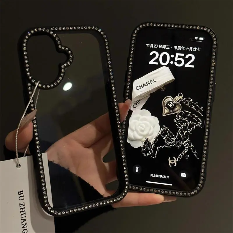 Phone Case for iPhone 17Pro 16Pro Max 16 15 14 13 12Pro Max Plus  Clear Sparkly Luxury Double-Sided Diamond-Studded Three-in-One Tough Soft Edge Hard Back Panel Multiple Protections Shockproof Cover Protector case for iphone 17 Pro Max