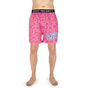 "Hello Sweet Cheeks" Donut Print Breathable Boxer Shorts Underwear S-XXL