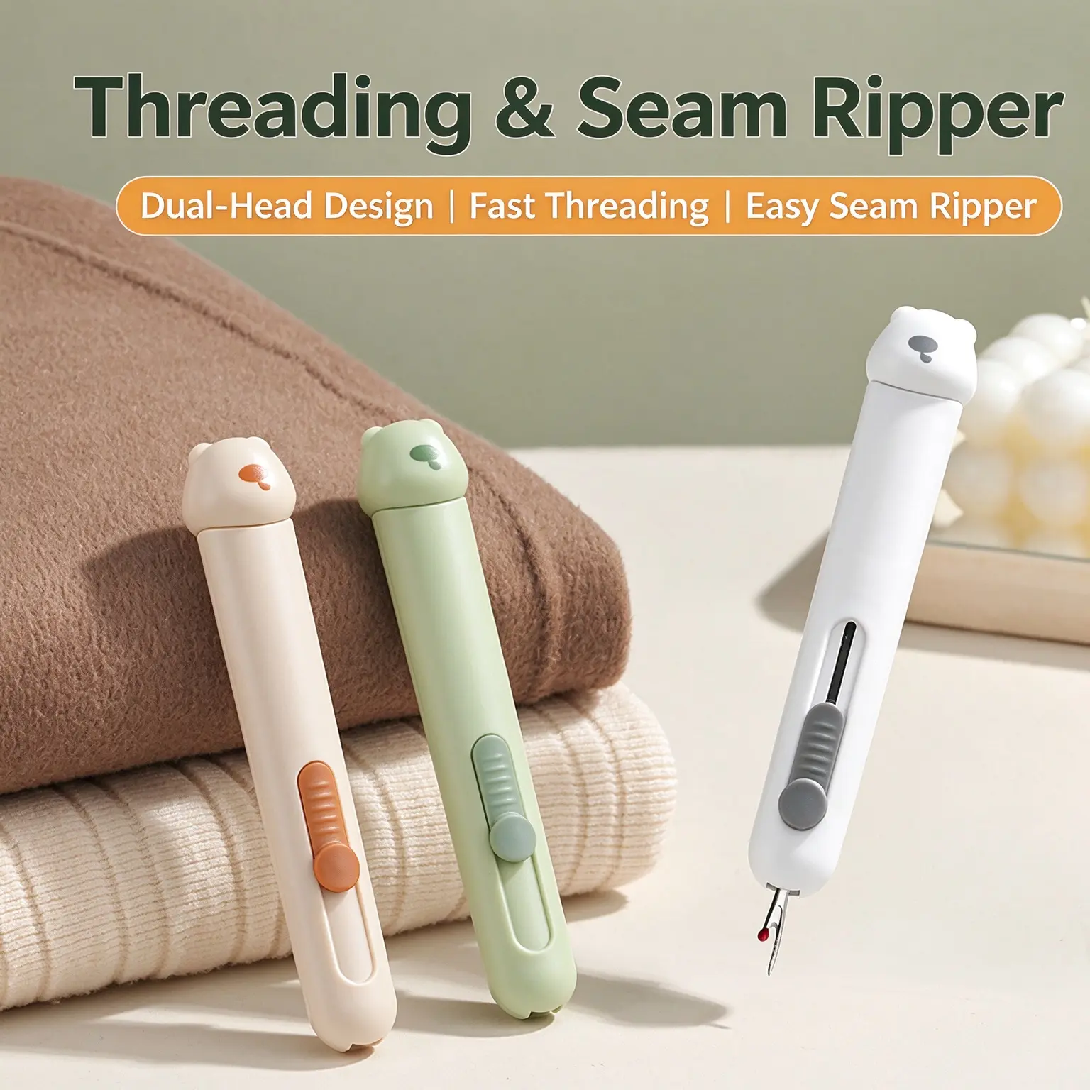 2 in 1  Seam Removal Tool,Upgraded Sewing Threading Tool,Sewing Needle Threader and Seam RipperTool for Needle Threading and Seam Removal Suitable for Sewing Enthusiasts and Elderly.