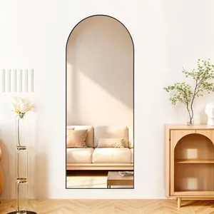 64"x21" Arched Full-Length Floor Mirror, Home Decor Wall or Floor Mountable Mirror for Home Supplies
