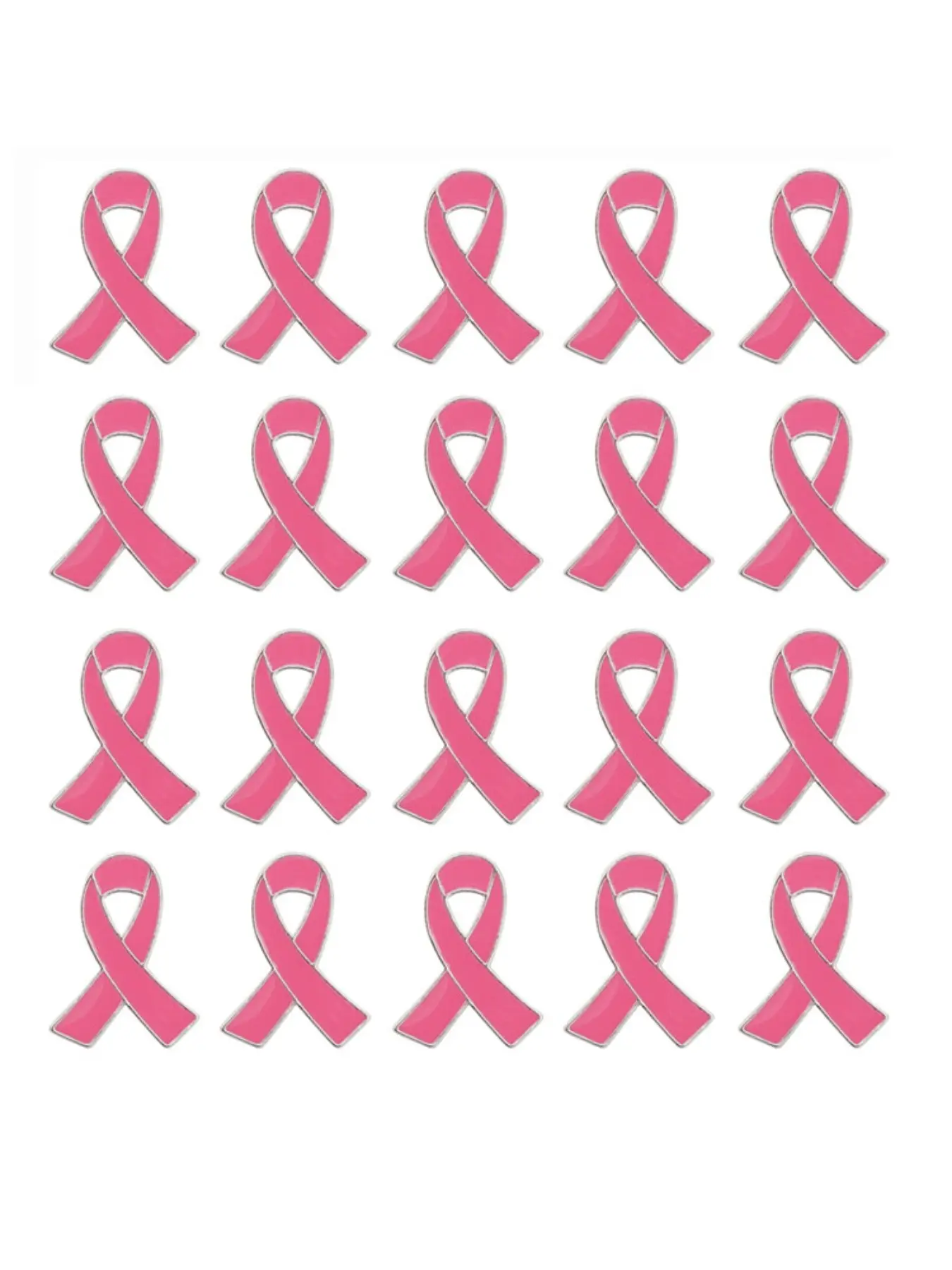 Ribbon Pins 20pcs, Official Breast Cancer Awareness Lapel Brooches, Solid Ribbon Clip, Clothing Accessories