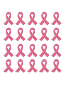 Ribbon Pins 20pcs, Official Breast Cancer Awareness Lapel Brooches, Solid Ribbon Clip, Clothing Accessories